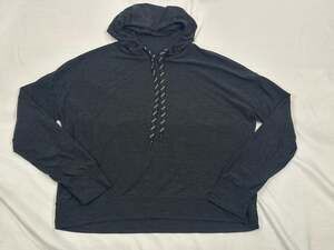 FLX Wander Lightweight Hoodie Womens Size L Black Heather Soft Cozy Casual Layer